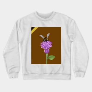 Honey Bee on Purple Flower Crewneck Sweatshirt